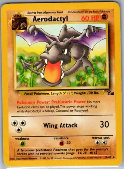 Aerodactyl 16/62 Non Holo Fossil - Pokemon Card - NM - Image 1