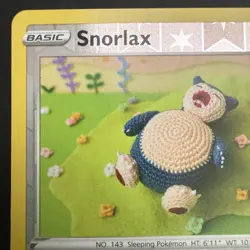 Snorlax 109/159 NM Reverse Holo Asako Ito Crocheted Collectable Art Pokemon Card - Image 5