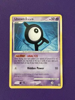 Pokemon TCG Unown 65/130 Diamond & Pearl Common Card (MP/HP) 2007 - Image 1