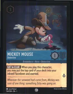 Mickey Mouse - Detective 8 Promo Disney Lorcana Promo Cards Lorcana Cold Foil NM - Image 1
