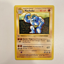 Machoke 34/102 1st Edition Shadowless (Grey Stamp) Base Set LP - Pokemon Card - Image 1
