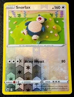 Snorlax 109/159 LP Reverse Holo Asako Ito Crocheted Collectable Art Pokemon Card - Image 1