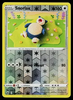 Pokemon Card - Snorlax Crown Zenith 109/159 Reverse Holo Rare 2023 - Image 1