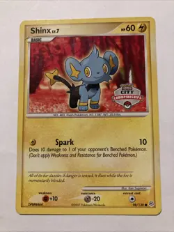 2007-2008 City Championships Shinx 98/130 Diamond & Pearl Pokemon Card Rare - Image 1