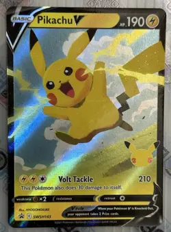 Pikachu V SWSH143 SWSH: Sword & Shield Promo Card Celebrations - Image 1