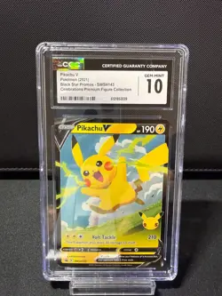 Pikachu V - SWSH143 Black Star Promo Celebrations Card - CGC 10 Gem Mint - Image 1