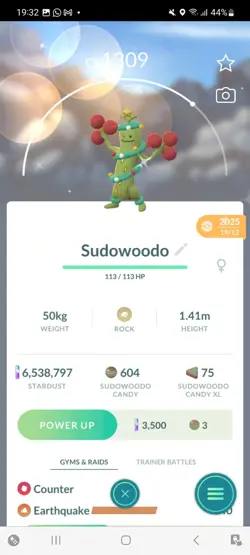 Pokemon Go Shiny sudowoodo Christmas Tree Costume - Image 1