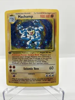 Pokemon TCG Machamp Holo Rare 1st Edition Base Set - Image 1