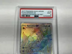 2017 POKEMON SUN & MOON CRIMSON INVASION SECRET #112 FULL ART/GYARADOS GX PSA 9 - Image 4
