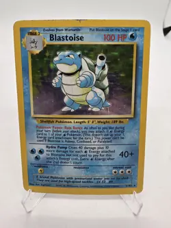 Blastoise 2/102 Base Set Holo Rare Pokemon TCG 1999 Ken Sugimori HP - Image 1