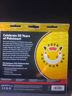 Pokemon TCG 2026 Pokemon Day 30th Anniversary Box Pikachu Promo Coin Boosters - Image 2