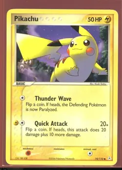 Pikachu Non-Holo Common NM/NM- 78/110 EX Holon Phantoms Pokemon - Image 1