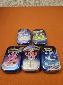5 EMPTY Paldean Fates Pokemon TCG Tins - Image 1