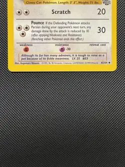 Pokemon TCG Persian 42/64 Jungle Set Uncommon Near Mint 1999 WoTC Unlimited - Image 4