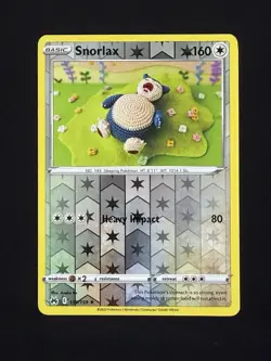 Snorlax Reverse Holo Rare Pokemon Crown Zenith 109/159 - Image 1