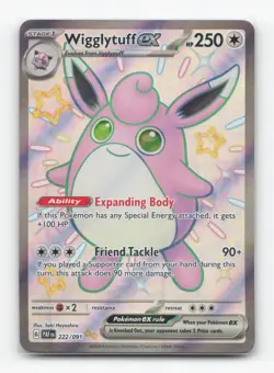 Pokemon TCG - Wigglytuff ex 222/091 Near Mint Shiny Ultra Rare Paldean Fates - Image 1