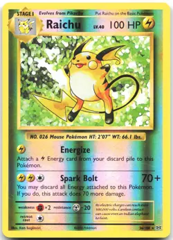 Raichu (XY Evolutions) 36/108 Rare Deck Exclusives Pokemon Near Mint - Image 1