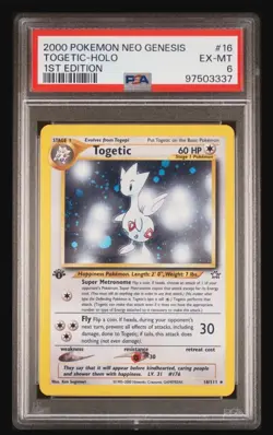 TOGETIC Pokemon Neo Genesis 1st Edition Holo 16/111 - PSA 6 EX-MT - Image 1