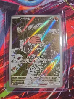 Pokemon Swinub Illustration Rare Full Art Holo 165/159 SV09 70 HP - Image 1