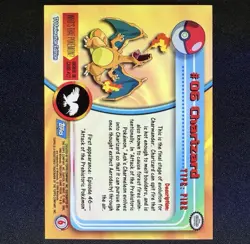Topps Pokemon TV Animation Series 1 Rainbow Holo Foil #06 #6 Charizard LP NM - Image 2