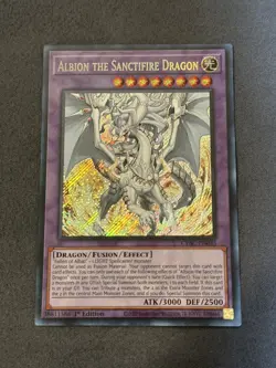 Yugioh 1x Albion The Sanctfire Dragon Secret Rare 1st Edition CYAC-EN035 Mint! - Image 1