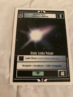 Star Trek CCG 1E WB94 Alpha STUDY LONKA PULSAR Rare Card NEVER PLAYED - Image 1