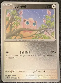 Pokemon TCG Card Jigglypuff 076/094 Reverse Holo Common Phantasmal Flames NM - Image 1