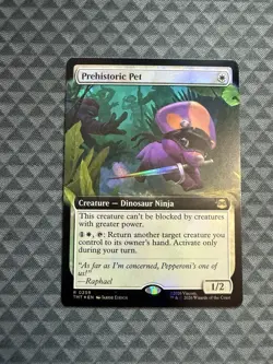 MTG Prehistoric Pet #0259 Foil Extended Art R Teenage Mutant Ninja Turtles (TMT) - Image 1