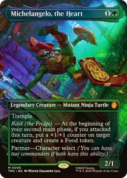 Foil Michelangelo, the Heart #0005 (Borderless) [TMNT] MTG - Image 1