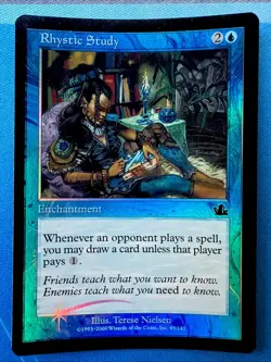 Rhystic Study 45/143 FOIL!! Prophecy VINTAGE Magic The Gathering 2000 - Image 1