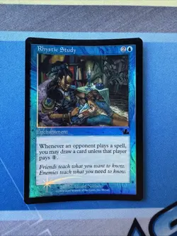 Rhystic Study 45/143 FOIL!! Prophecy VINTAGE Magic The Gathering 2000 - Image 2