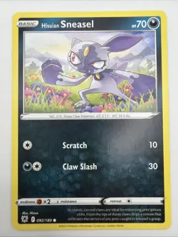 Pokemon TCG Hisuian Sneasel Astral Radiance 092/189 Regular Common Card NM - Image 1