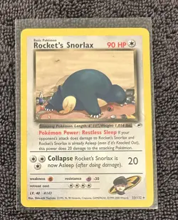 *ZZZZ!* Pokemon Rocket's Snorlax RARE Team Rocket 33/132 Regular WOTC 2000 - Image 1
