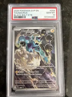 2025 POKEMON SVP EN-SV BLACK STAR PROMO #209 THUNDURUS PSA 10 - Image 1