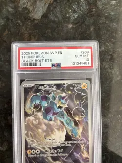 2025 POKEMON SVP EN-SV BLACK STAR PROMO #209 THUNDURUS PSA 10 - Image 2