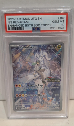 Pokemon- N's Reshiram- Holo IR- JTG Enhanced Booster #167- PSA 10 [Listing D] - Image 1