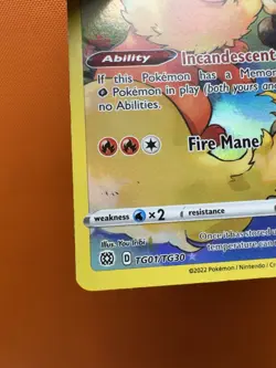 2021 Pokemon SWSH Brilliant Stars TG01/TG30 Flareon NM 1329 - Image 4