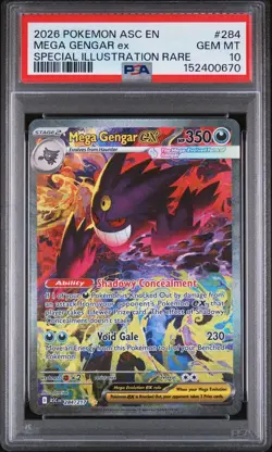 2026 POKEMON ASCENDED HEROES SPECIAL ILLUSTRATION RARE MEGA GENGAR EX PSA 10 - Image 1
