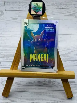 Pikachu as Cosplay Man-Bat #135 Holo DC Heroes & Villains Non-Pokemon Fan Art - Image 1