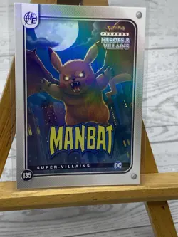 Pikachu as Cosplay Man-Bat #135 Holo DC Heroes & Villains Non-Pokemon Fan Art - Image 2