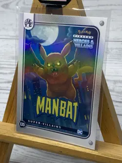 Pikachu as Cosplay Man-Bat #135 Holo DC Heroes & Villains Non-Pokemon Fan Art - Image 3