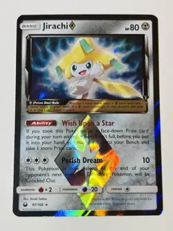 Pokemon Jirachi Prism Star SM-Celestial Storm 97/168 Holo Prism Rare 80 HP - Image 1