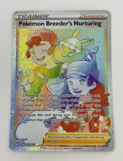 Pokemon Breeder's Nurturing Swsh03 Darkness Ablaze 195/189 Secret Rare Holo Eng… - Image 1