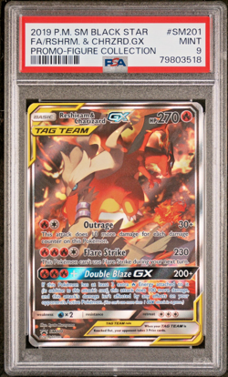 2019 Pokemon Reshiram & Charizard GX SM201 Black Star Promo PSA 9 MINT - Image 1