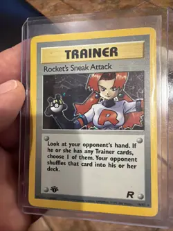 Pokemon Trainer Rockets Sneak Attack 16/82 Holo Team Rocket LP - Image 1