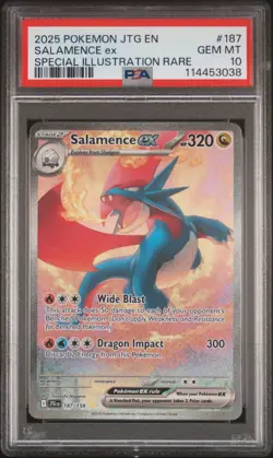 2025 POKEMON JTG EN-JOURNEY TOGETHER #187 SALAMENCE EX PSA 10 - Image 1
