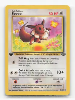 Pokemon TCG - Eevee 51/64 Lightly Played Common Jungle 1st Edition - Image 1