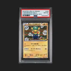 2016 Pokemon XY Promo Japanese Luigi Pikachu Holo Special Box PSA 8 #295XYP - Image 1