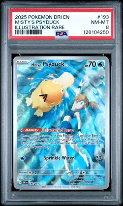 2025 POKEMON DRI EN-DESTINED RIVALS ILLUSTRATION RARE #193 MISTY'S PSYDUCK PSA 8 - Image 1