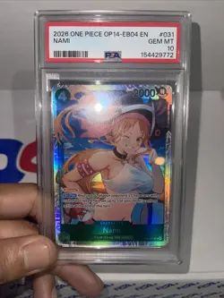 PSA 10 The Azure Sea's Seven One Piece CCG Nami #OP14-031 - Image 1